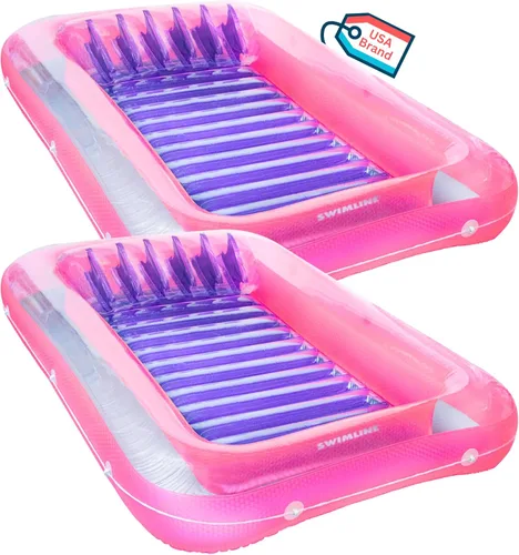 Miniatura 19 de SWIMLINE Original Suntan Tub Series Classic Inflatable Tanning Float Floating Lounge Personal Tan Pool Hybrid Lounger Adjustable Pillow Fill