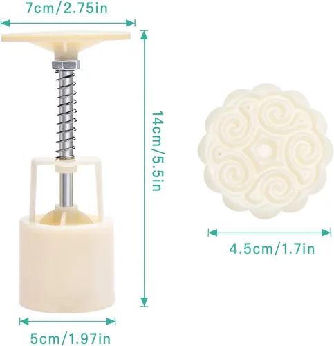 Miniatura 2 de Kit de moldes para bombas de baño, 2 piezas, prensa de bombas de baño con 12 sellos para hacer bricolaje bomba de baño, herramienta de pastel de luna