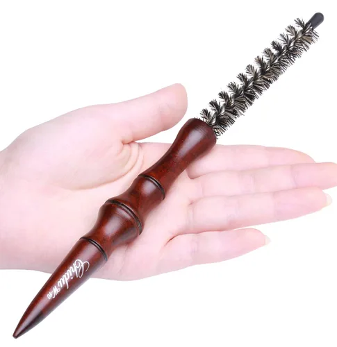 Miniatura 5 de PERFEHAIR Cepillo redondo de cerdas de jabalí para cabello corto, cepillo de barril redondo pequeño para secado con soplado, diámetro de 0.6 pulgadas