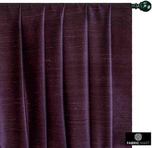 Miniatura 5 de Fabric Mart Direct Tela Dupioni de seda de vino oscuro por The Yard, 1 yarda 41 pulgadas de ancho Slubbed Dupioni Silk Solid Color Purple