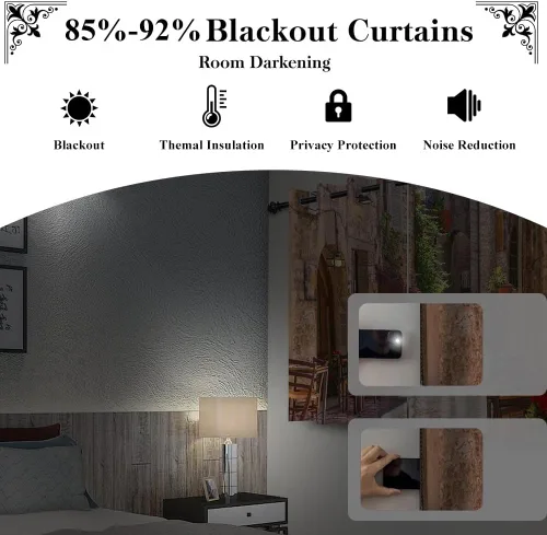 Miniatura 159 de Cortinas japonesas con pintura de tinta, monte Fuji, sol rojo, puesta de sol, hojas de bambú, cortinas de ventana para dormitorio, sala de estar