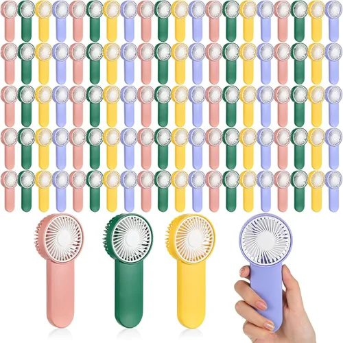 Miniatura 35 de Sumind 6 unidades de pequeño ventilador portátil personal pequeño a granel de 1 velocidad eléctrico lindo alimentado por batería para el cuello