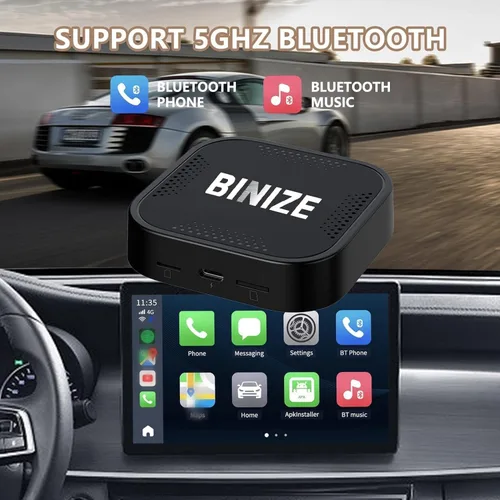 Miniatura 8 de Binize - Caja de Video Multimedia Inalámbrica CarPlay y Android AUTO, Celular 4G, 4GB+64GB, 8 Núcleos, Navegación Integrada Android 13, Soporte SIM