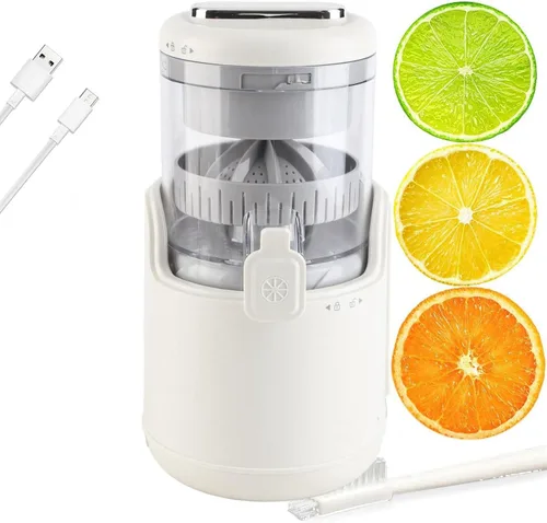 Miniatura 5 de Exprimidor eléctrico de cítricos, exprimidor de motor recargable por USB de 360 grados, exprimidor portátil de jugo de naranja para limón y naranja