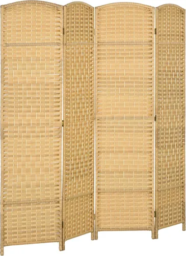 Miniatura 14 de HOMCOM Divisor de habitación de 3 paneles, pantalla de privacidad plegable de 6 pies de alto, partición de pared independiente tejida a mano