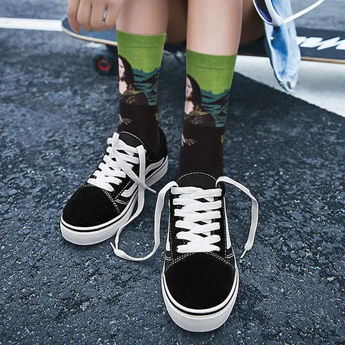 Miniatura 6 de Womens Fun Socks Famous Painting Patterned Art Socks Printed Cool Novelty Funny Socks for Women