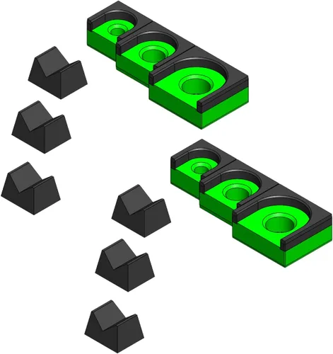 MagAttach Juego de organizador de trinquete (juego de 3 piezas (2 paquetes), Verde/Negro)