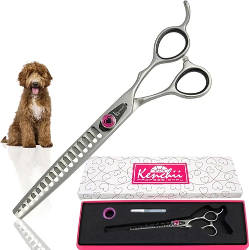 Miniatura 8 de Kenchii Love - Tijeras de aseo para perros, tijeras rectas de 7 pulgadas, tijeras para perros para aseo, tijeras profesionales de aseo de mascotas