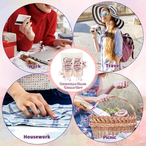 Miniatura 5 de Paquete de 50 Lociones Cristianas para Manos a Granel Regalos para Mujeres Rellenos de Calcetines de Navidad Regalos Bíblicos Mini Loción de Manos