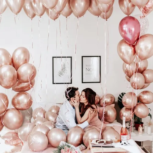 Miniatura 8 de PartyWoo 50 globos metálicos de oro rosa de 5 pulgadas y 50 globos dorados metálicos de 5 pulgadas, juego mini cromado