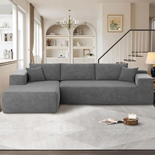 Miniatura 24 de Sofás seccionales Cloud de 96 pulgadas para sala de estar, sofá sin hueso en forma de L con cómoda silla, sofá modular con asiento profundo,