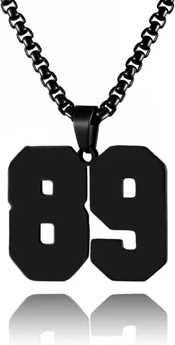 Miniatura 71 de Collar de Número Dorado para Hombre, Cadena de Acero Inoxidable con Colgante de Número para Atletas, Joyería Deportiva Personalizada para Niños