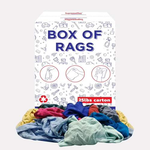 Miniatura 13 de Trapos de limpieza de camisetas de color reciclado (caja de 600 libras de palé de 60 x 10 libras) en trapos de algodón de color caja, perfectos