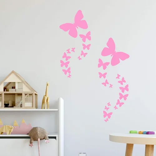 Miniatura 2 de Calcomanías de pared de mariposa (26) calcomanías de decoración de pared de mariposa, calcomanías de pared para niñas (rosa)