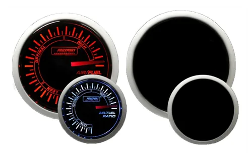 Miniatura 7 de Prosport Performance Medidor de relación de combustible aire de banda ancha Crystal Blue Series Lente ámbar/blanco transparente con puntero blanco