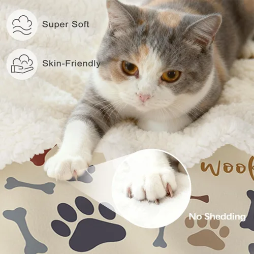 Miniatura 50 de Autumn Teddy Dog Patchwork Sherpa Blanket Fall Cozy Throw Blanket Cute Puppy Quilt Style Warm Soft Blanket for Couch Sofa Bedroom Decor 50x60 Inches