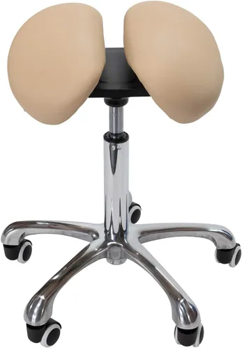 Miniatura 3 de Taburete de silla con ruedas - Diseño ergonómico de asiento dividido, movilidad giratoria de 360° y altura ajustable resistente - Taburete de spa