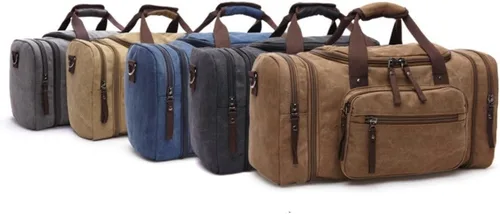 Miniatura 9 de Sechunk Bolso de lona de cuero grande para exteriores, Azul, Simple