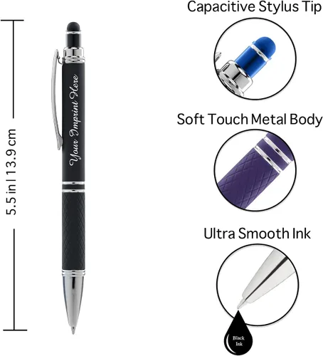 Miniatura 2 de ExpressDesigns™ - Set de regalo de bolígrafos personalizados - Paquete de 2 bolígrafos de metal suave al tacto con caja de regalo - Bolígrafo