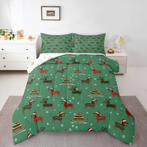 Miniatura 20 de Erosebridal Juego de ropa de cama Kawaii de muñeco de nieve tamaño individual para niños y niñas, juego de ropa de cama de feliz año nuevo, edredón
