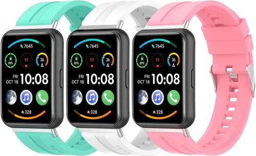 Miniatura 10 de Correa de muñeca compatible con Huawei Watch Fit 2 bandas, pulsera de silicona suave compatible con Huawei Watch Fit 2 correas de repuesto Paquete