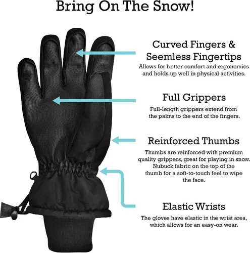 Miniatura 4 de N'Ice Caps - Guantes de invierno cálidos impermeables para niños con tecnología Thinsulate