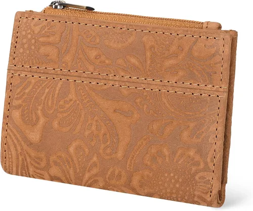 Miniatura 22 de Billetera Oak Leathers para mujer de piel de grano completo - Pequeña con protección RFID, monedero para monedas, tarjetero de crédito y DNI
