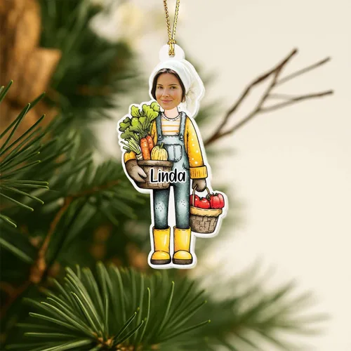 Miniatura 19 de Adorno acrílico en forma de cámara 2D, nombre personalizado y foto colgante de Navidad para fotógrafo, adorno de marco de fotos retro personalizado