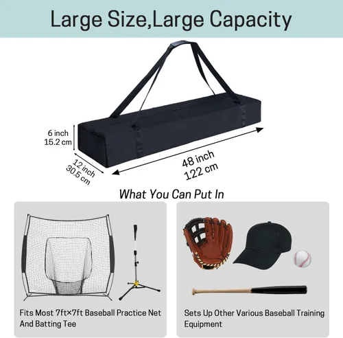 Miniatura 2 de VISEMAN Bolsa de repuesto de red estilo arco de béisbol sólo, bolsa de red de práctica de béisbol, bolsa de lona de red de béisbol, se adapta a