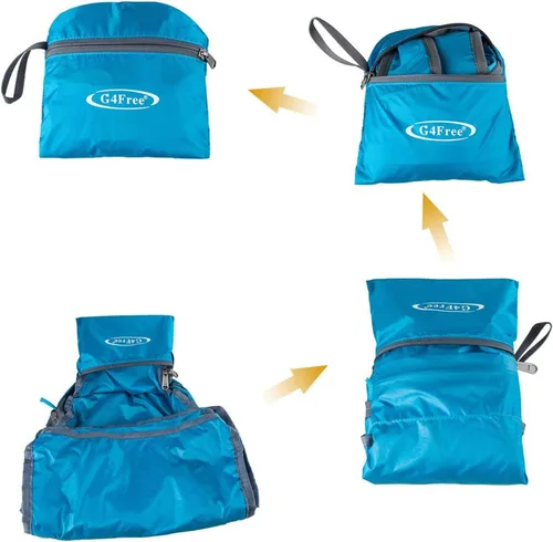 Miniatura 6 de G4Free Ultra Ligero plegable Mochila Senderismo bolsa de diario, práctico plegable camping al aire libre mochila A-azul