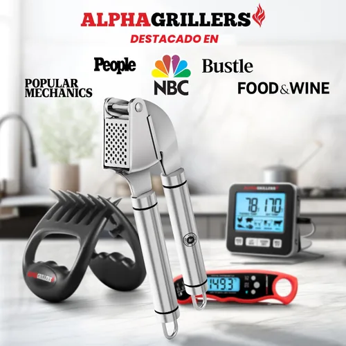 Miniatura 4 de Alpha Grillers Prensa de ajo de acero inoxidable, fácil de limpiar, a prueba de óxido, apta para lavavajillas, prensa de ajo de acero inoxidable