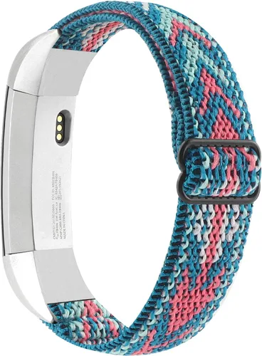 Bandas elásticas ajustables compatibles con Fitbit Alta/Alta HR, correas deportivas de nailon elástico suave y transpirable de repuesto para mujeres