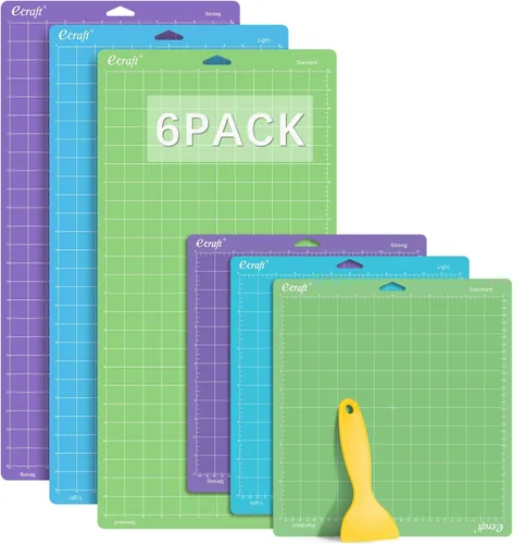 Ecraft Alfombrilla de corte para Cricut Explore One/Air/Air 2 Maker (fuerte, estándar, ligera) 12 x 24 pulgadas y 12 x 12 pulgadas (variedad 6
