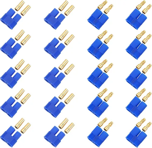 Miniatura 5 de 10 juegos EC5 adaptador de conector de batería chapado en oro 0.197 in Banana Plug Bullet macho hembra conector para RC ESC Lipo batería