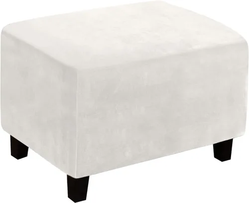 Miniatura 8 de TOPCHANCES Funda otomana de terciopelo, funda otomana rectangular de terciopelo elástico, funda otomana para reposapiés, protector de muebles