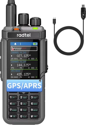 Radtel RT-880G GPS APRS Jamón Radio 10W Walkie Talkie Portátil CB Radio 1024 Canales HF SSB Rx con Repetidor de Banda Cruzada, Pantalla a Color de