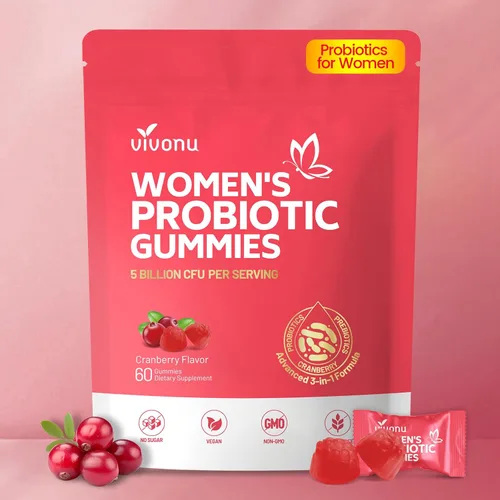 VivoNu Probióticos vaginales para mujeres, gomitas probióticas para mujeres, gomitas de equilibrio femenino, gomitas prebióticas, probióticos de