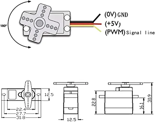 Miniatura 6 de 10 unidades de micro servos SG90 de 0.317 oz para control remoto de robot, helicóptero, avión, auto, barco