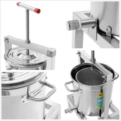 Miniatura 8 de Fruit Wine Press 2.6 Gallon Manual Grape Presser for Wine Juice Making DIY Large Fruit Honey Presser Apple Cider Grape Juice Press Extractor