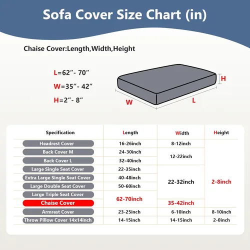 Miniatura 3 de Yoovat Fundas de Cojines de Sofá para Sofá Fundas de Sofá Universales Resistentes al Desgaste Funda de Sofá Lavable Elástica para Fundas Seccionales