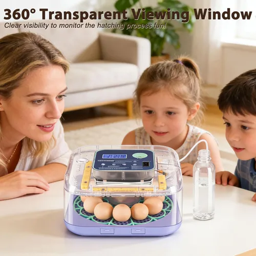 Miniatura 7 de Incubadoras para incubar huevos, incubadora inteligente de huevos con control de humedad y temperatura y girador automático, 360° View Incubadora De