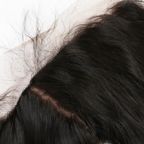 Miniatura 6 de Un donante de grado superior 13x4 base de seda cierre frontal de encaje cabello humano con cabello de bebé ondulado brasileño virgen cierre de pelo