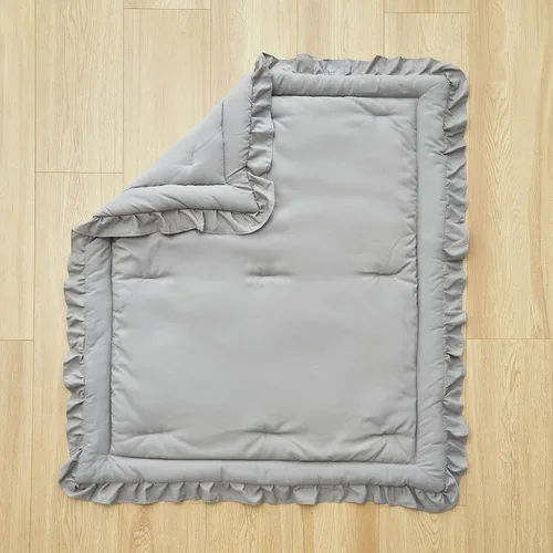 Miniatura 9 de Juego de ropa de cama de 3 piezas para cuna de bebé, edredón acolchado con volantes para bebé con sábana ajustable y funda de almohada - Ropa