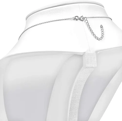 Miniatura 3 de Collar con colgante CZ mal de ojo azul blanco de plata de ley 925