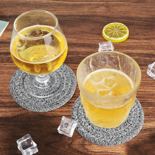 Miniatura 5 de ABenkle Juego de 6 posavasos tejidos para bebidas, posavasos absorbentes bohemios, 4.3 pulgadas, regalo perfecto para inauguración de la casa