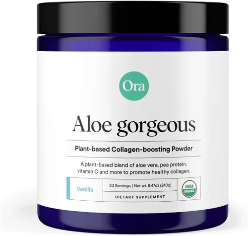 Ora Organic Polvo vegano que aumenta el colágeno para mujeres y hombres, soporte para el cabello, la piel y las uñas, sílice de bambú, proteína a