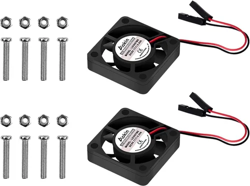 Miniatura 8 de Aokin Ventilador de refrigeración Raspberry Pi DC 5V/3.3V Ventilador de refrigeración de CPU sin escobillas con tornillos para Raspberry Pi 4 B, Pi