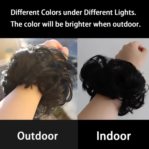 Miniatura 2 de 2 extensiones de cabello ondulado y grueso para mujer, de color negro natural, fibra sintética resistente al calor, para belleza, fiestas, uso