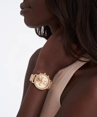 Miniatura 4 de Movado Bold Evolution Reloj de pulsera de acero inoxidable suizo Qtz para mujer, color oro rosa (Modelo 3600789), Oro Rosa, Moderno