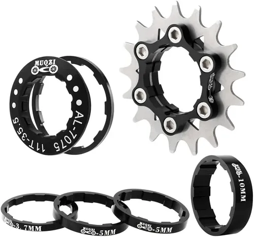 Miniatura 13 de Kit de conversión de velocidad única Bibike 13T/14T/15T/16T/17T/18T/20T/22T Cassette de velocidad única y espaciadores